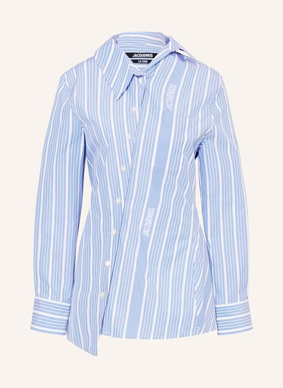 JACQUEMUS Košilová halenka LA CHEMISE PABLO BÍLÁ/ TMAVĚ MODRÁ