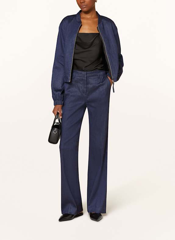 RIANI Marlenehose mit Leinen in Jeansoptik DUNKELBLAU