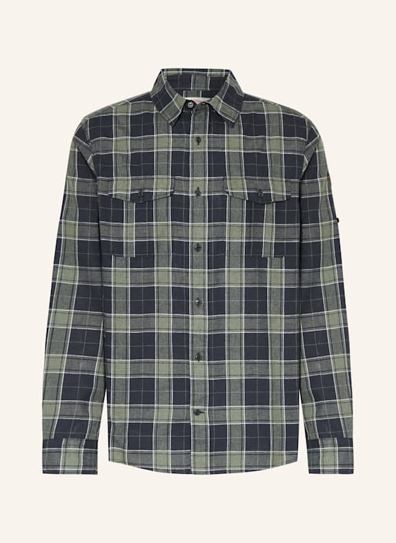 FJÄLLRÄVEN Outdoor-Hemd Relaxed Fit DUNKELBLAU/ HELLGRÜN/ WEISS
