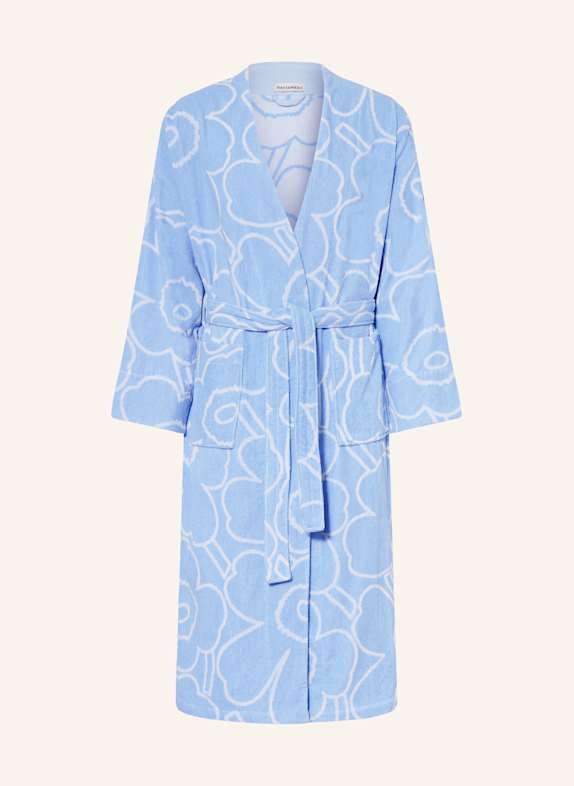 marimekko Unisex-Bademantel PIIRTO UNIKKO HELLBLAU/ WEISS