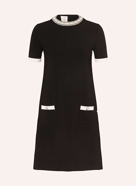 VALENTINO Strickkleid SCHWARZ/ CREME