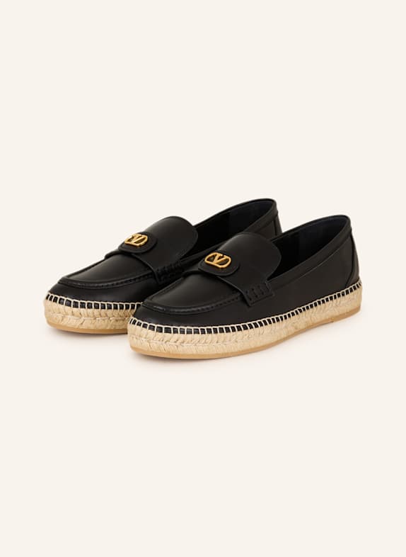 VALENTINO GARAVANI Loafersy VLOGO SIGNATURE CZARNY/ BEŻOWY
