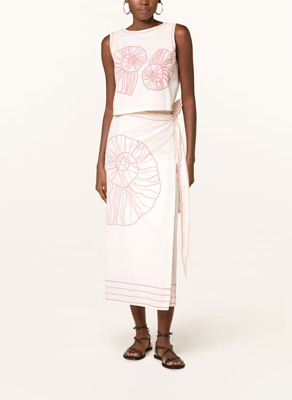 FABIENNE CHAPOT Wickelrock SINE ECRU / ROT