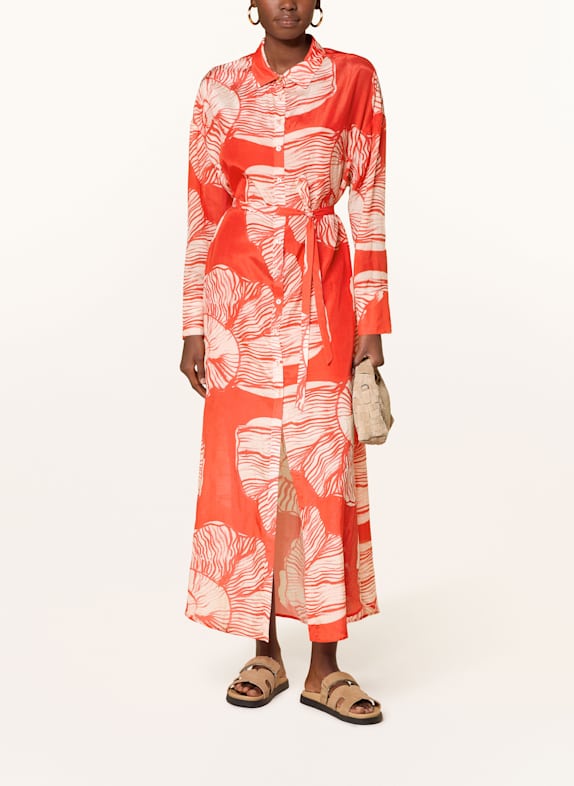 FABIENNE CHAPOT Hemdblusenkleid DENIS ROT/ ECRU