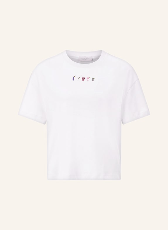 rich&royal T-Shirt mit Schmucksteinen WEISS