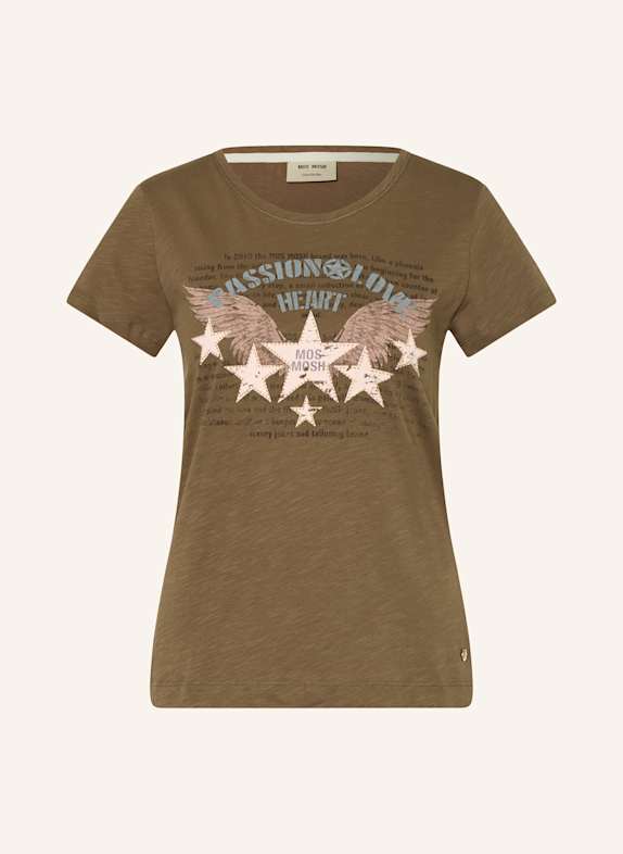 MOS MOSH T-Shirt MMZIBBY mit Schmucksteinen KHAKI/ ECRU/ HELLBLAU