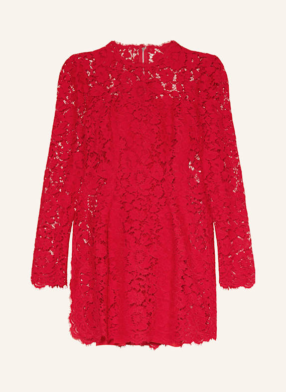DOLCE & GABBANA Etuikleid aus Lochspitze ROT