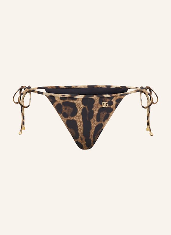 DOLCE & GABBANA Triangel-Bikini-Hose LEO NEW SCHWARZ/ BRAUN/ HELLBRAUN