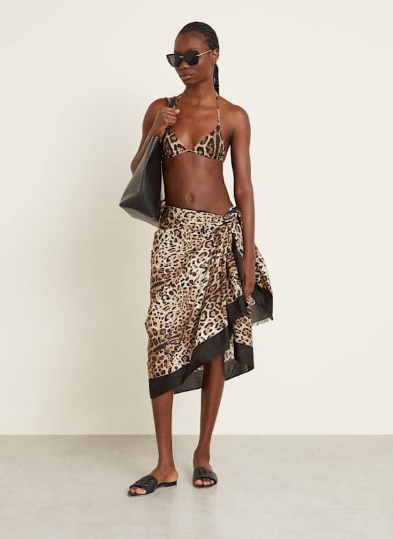 DOLCE 
GABBANA Triangel-Bikini-Hose LEO NEW SCHWARZ / BRAUN / HELLBRAUN