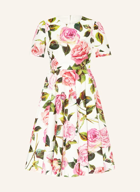 DOLCE & GABBANA Kleid WEISS/ ROSA/ GRÜN