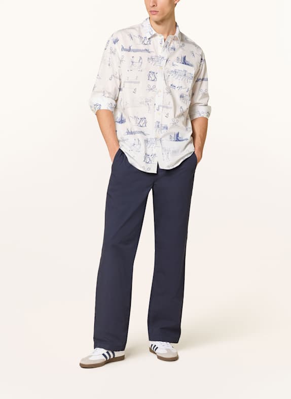 Palmes Overhemd Comfort Fit WIT / BLAUW