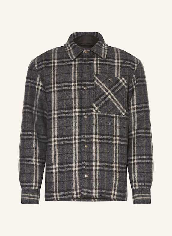 BURBERRY Flanell-Overshirt DUNKELGRAU/ WEISS