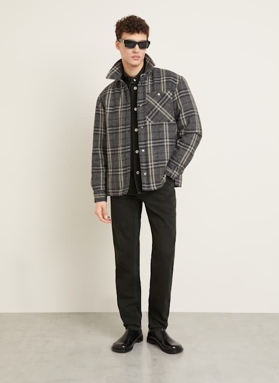 BURBERRY Flanell-överkast MÖRKGRÅ / VIT