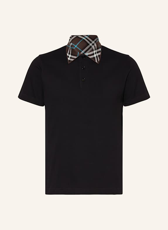 BURBERRY Piqué-Poloshirt SCHWARZ