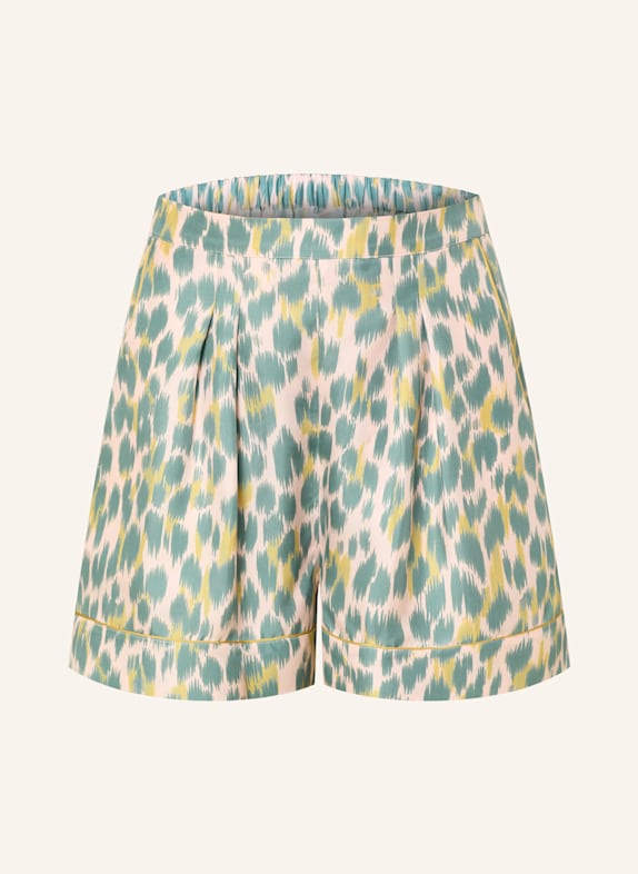 ERES Schlafshorts PALMERAIE aus Seide PETROL/ HELLROSA/ DUNKELGELB