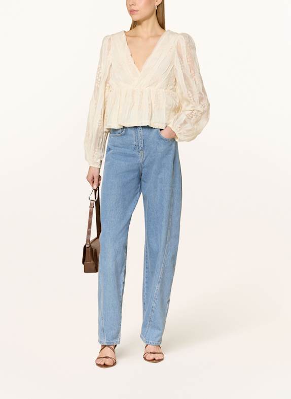 gina tricot Blouse-shirt van mesh ECRU