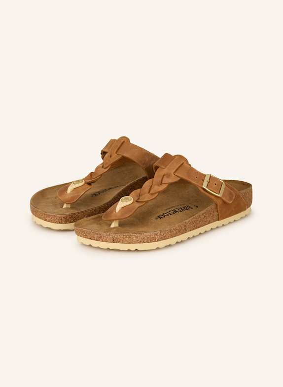 BIRKENSTOCK Zehentrenner GIZEH BRAIDED LEOI COGNAC
