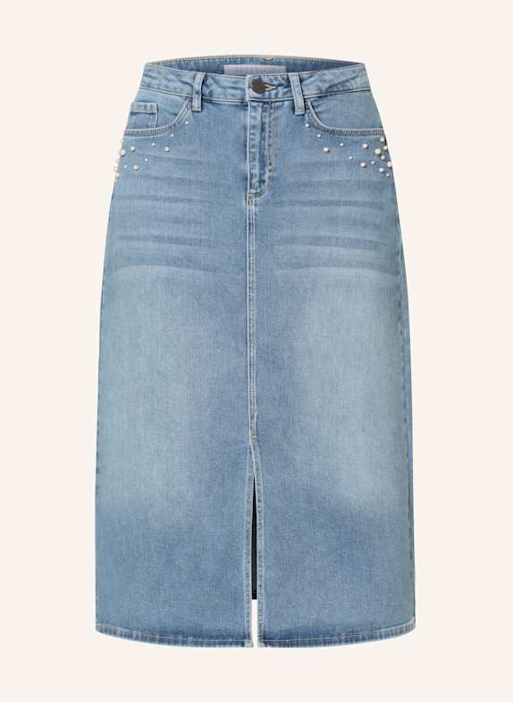 BETTY&CO Jeansrock mit Schmuckperlen 8618 LIGHT BLUE DENIM