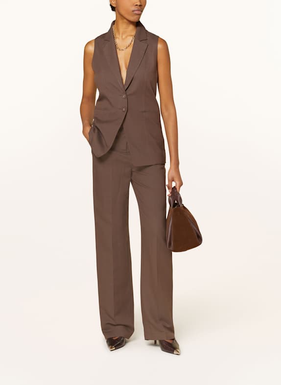 PATRIZIA PEPE Blazerweste GIACCA mit Leinen und Cut-out BRAUN