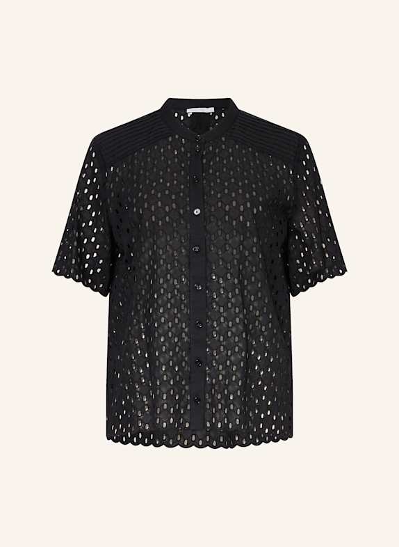 PATRIZIA PEPE Bluse aus Lochspitze SCHWARZ