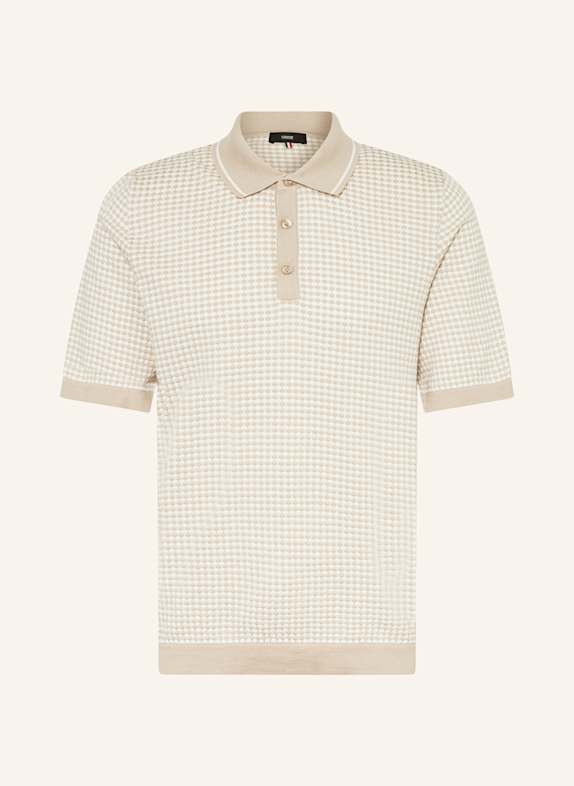 CINQUE Strick-Poloshirt CIFLAVIN HELLBRAUN/ ECRU