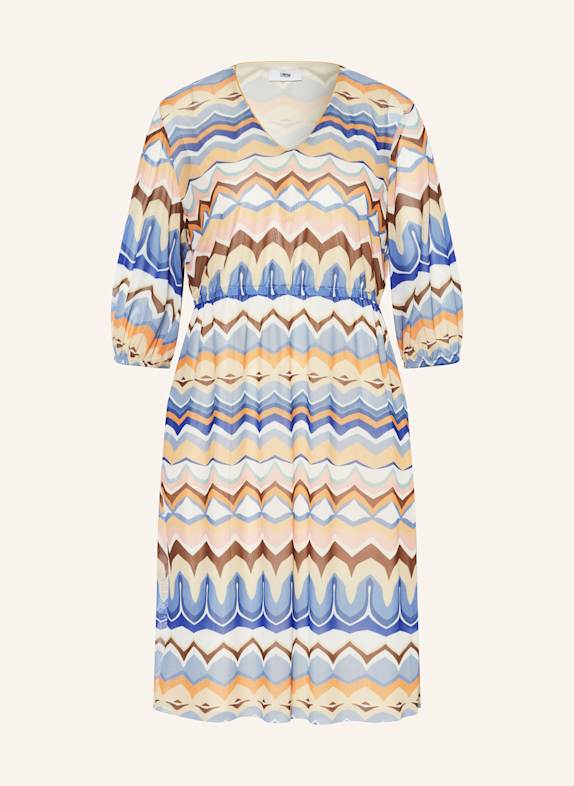 CINQUE Mesh-Kleid CIDAKOTA mit 3/4-Arm ECRU/ ORANGE/ HELLBLAU