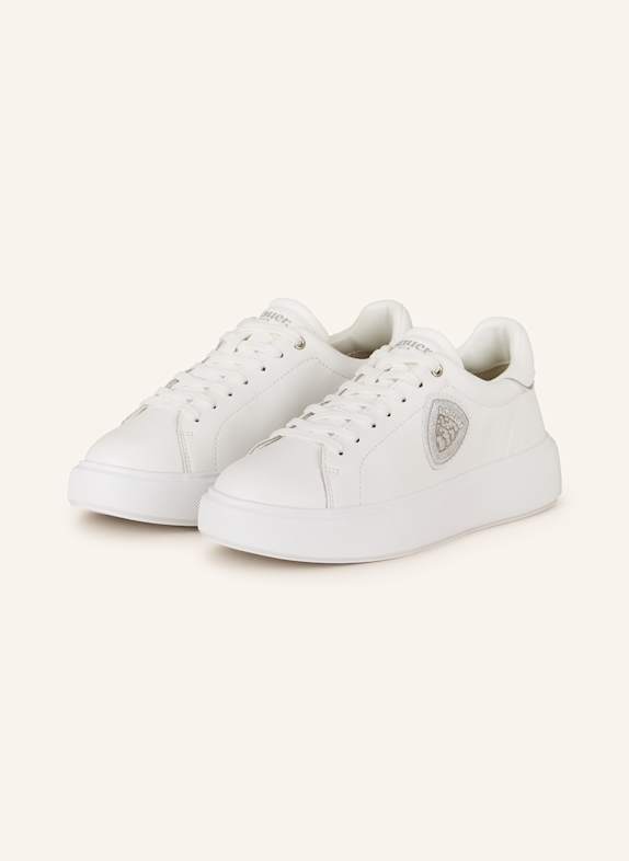 Blauer Sneaker VENUS mit Schmucksteinen WEISS