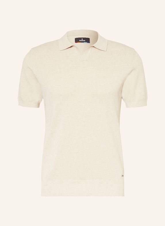 RAGMAN Knitted polo shirt ECRU