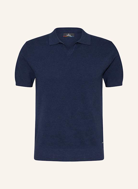 RAGMAN Knitted polo shirt DARK BLUE