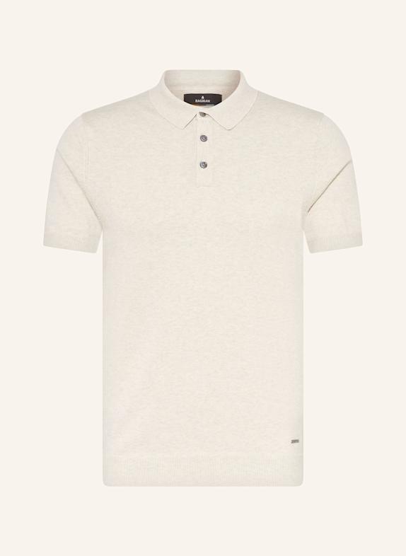 RAGMAN Knitted polo shirt ECRU