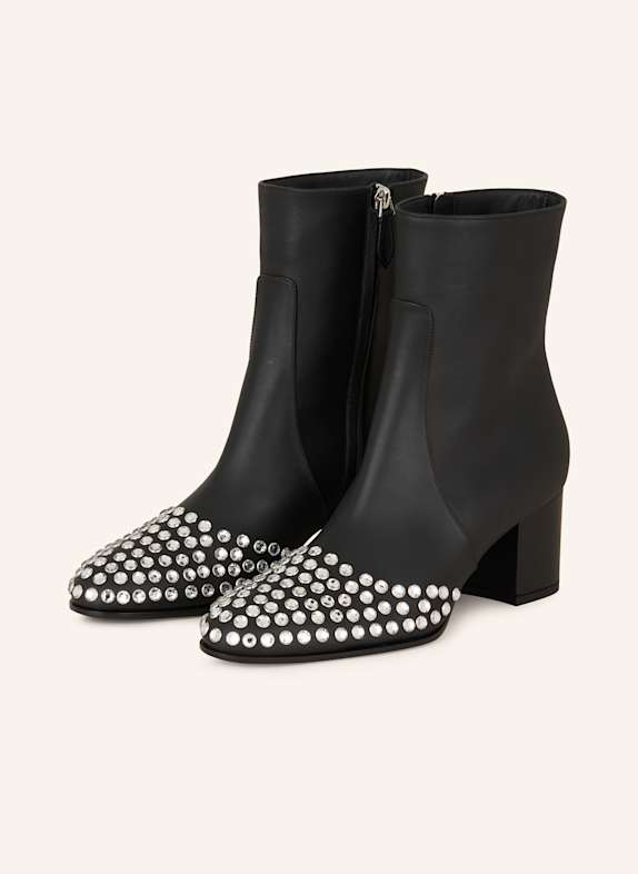 ALAÏA Stiefeletten mit Schmucksteinen SCHWARZ