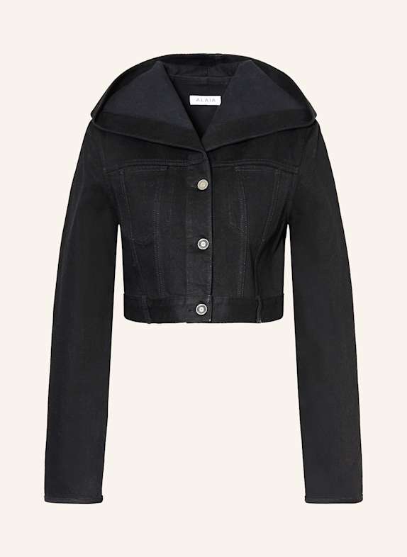 ALAÏA Cropped-Jeansjacke SCHWARZ