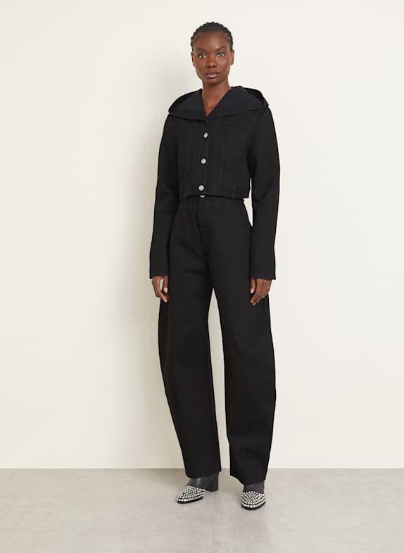 ALAÏA Cropped-Jeansjacke SCHWARZ