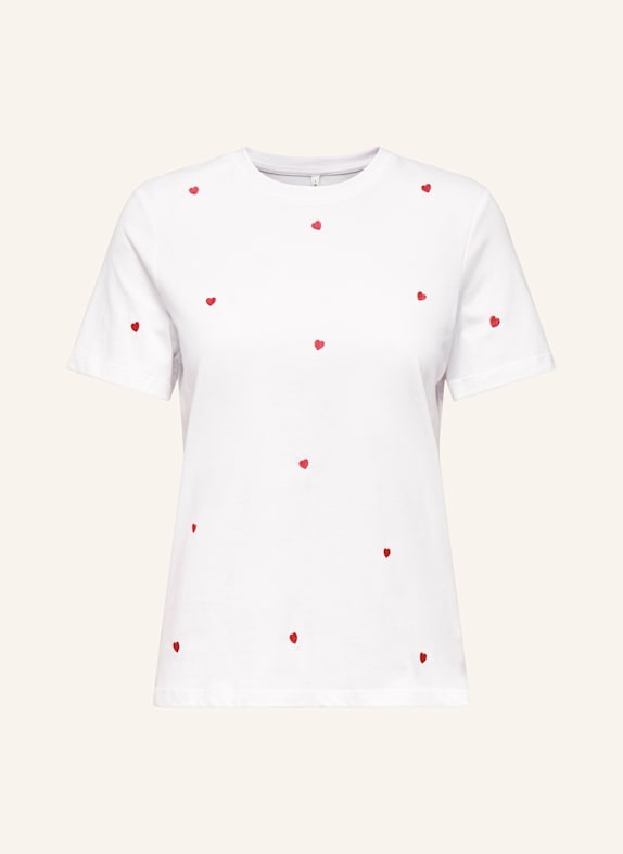 ONLY T-Shirt WEISS / ROT