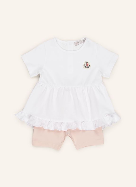MONCLER enfant Set: Kleid und Leggings WEISS/ NUDE