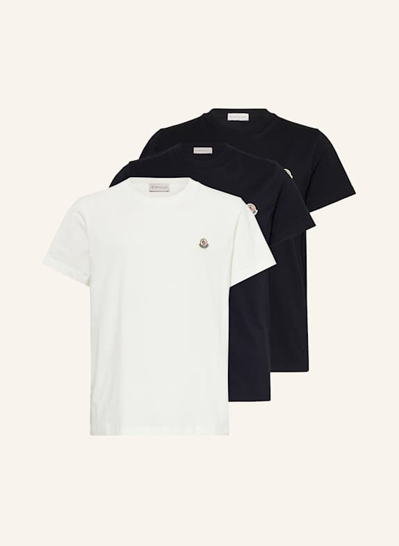 MONCLER enfant 3-pack T-shirts WHITE / BLACK / DARK BLUE