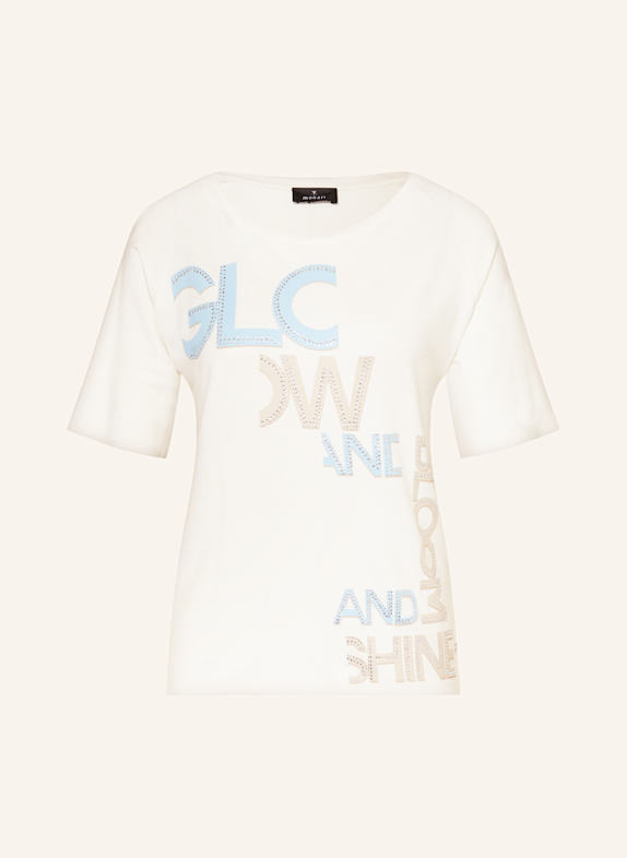 monari T-Shirt mit Schmucksteinen WEISS/ HELLBLAU/ BEIGE