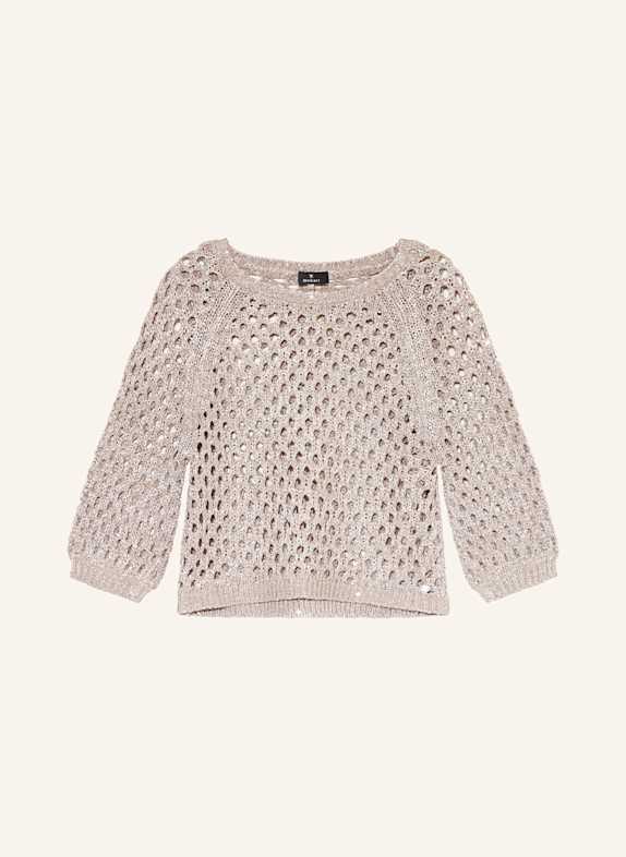 monari Pullover mit 3/4-Arm und Pailletten BEIGE