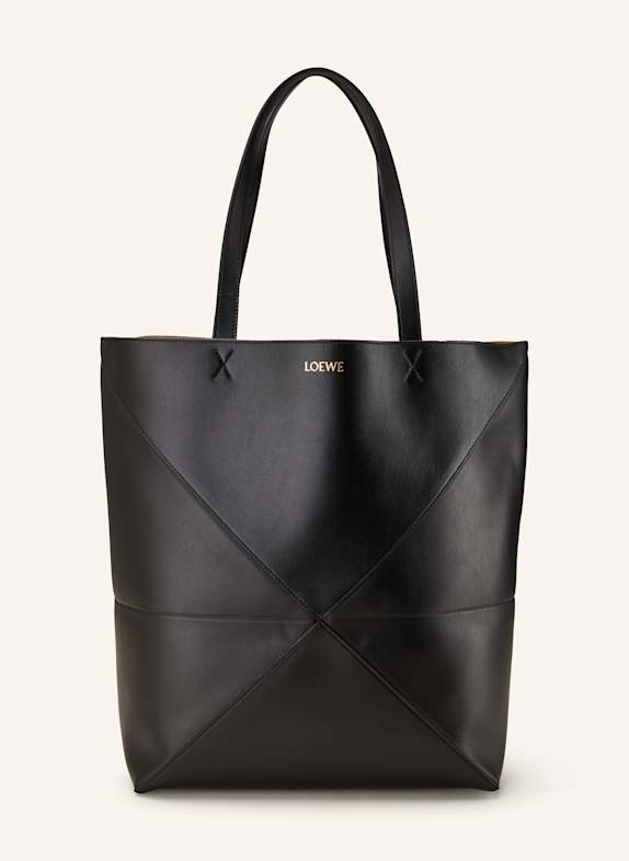 LOEWE Shopper PUZZLE FOLD TOTE LARGE SCHWARZ