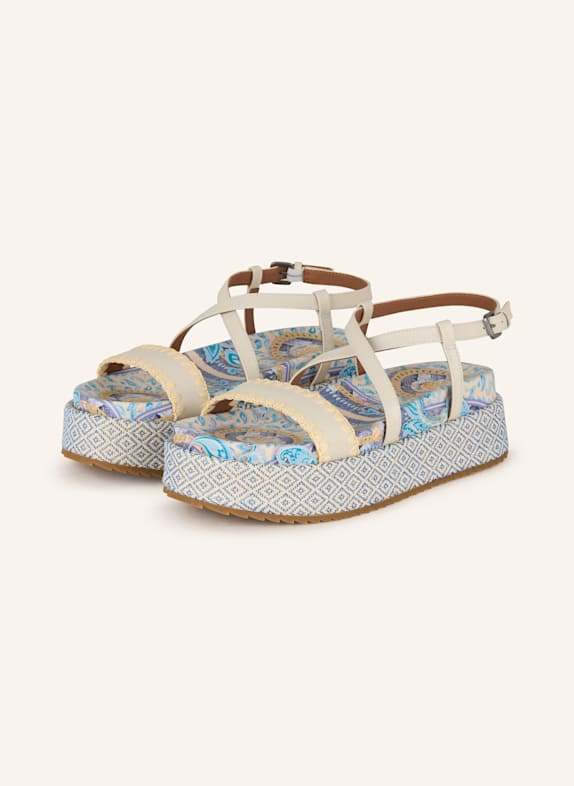 KURT GEIGER Plateau-Sandalen HELLBLAU/ ECRU
