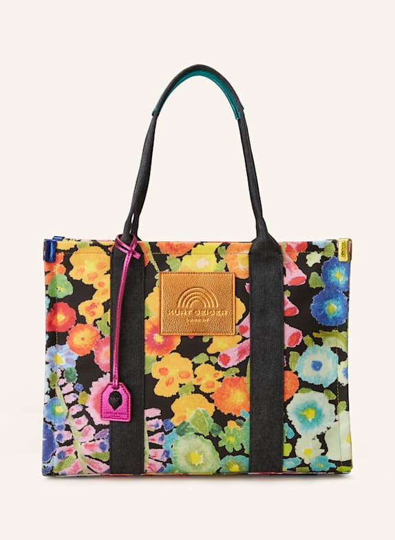 KURT GEIGER Shopper ČERNÁ/ ORANŽOVÁ/ ŽLUTÁ