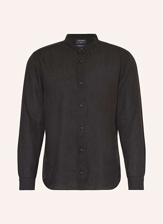 OLYMP Leinenhemd Casual regular fit mit Stehkragen SCHWARZ