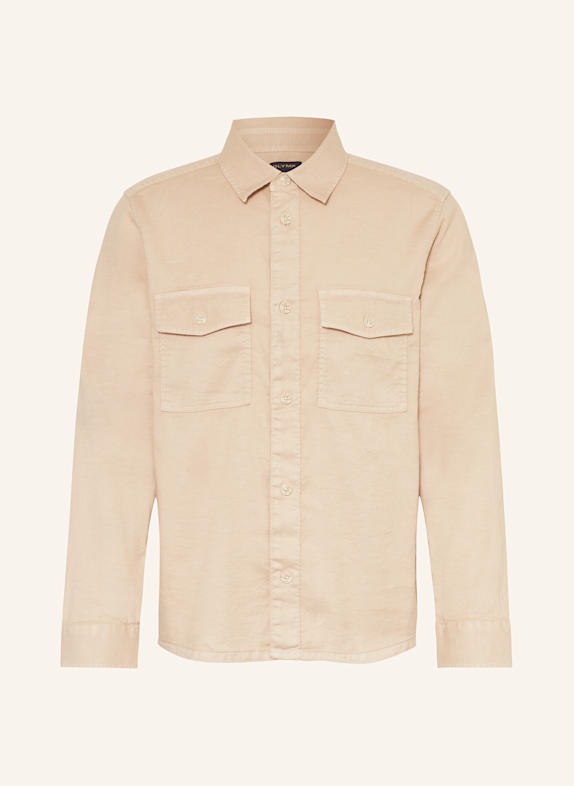 OLYMP Overshirt Casual regular fit mit Leinen BEIGE