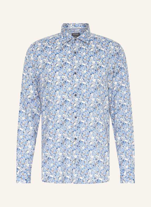 OLYMP Hemd Casual modern fit BLAU/ BEIGE/ WEISS