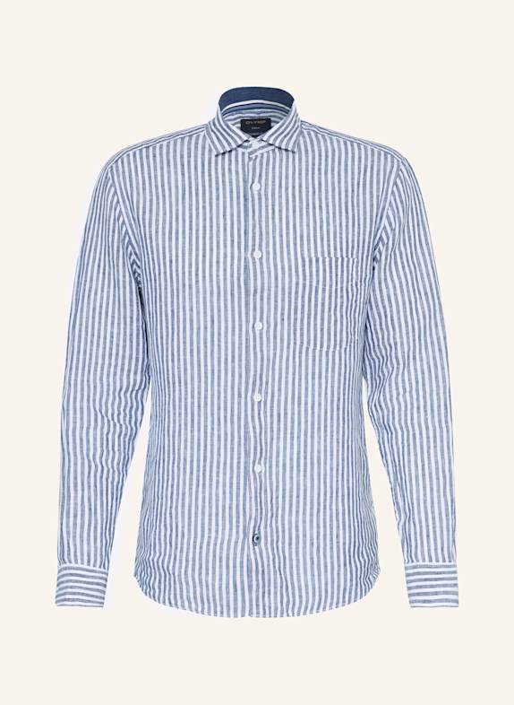 OLYMP Leinenhemd Casual regular fit WEISS/ BLAU