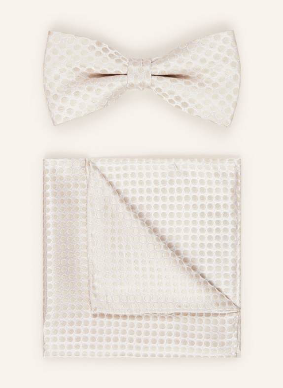 OLYMP Set: Fliege und Einstecktuch CREME/ BEIGE