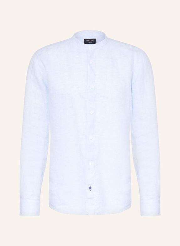 OLYMP Leinenhemd Casual regular fit mit Stehkragen HELLBLAU/ WEISS