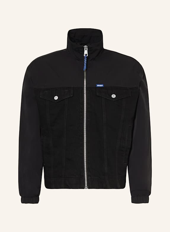 HUGO BLUE Jacke BORO im Materialmix SCHWARZ