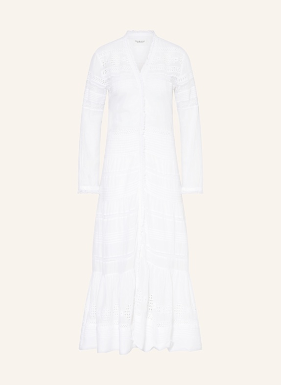 MARANT ÉTOILE Kleid DANIVA mit Rüschen und Lochspitze WEISS