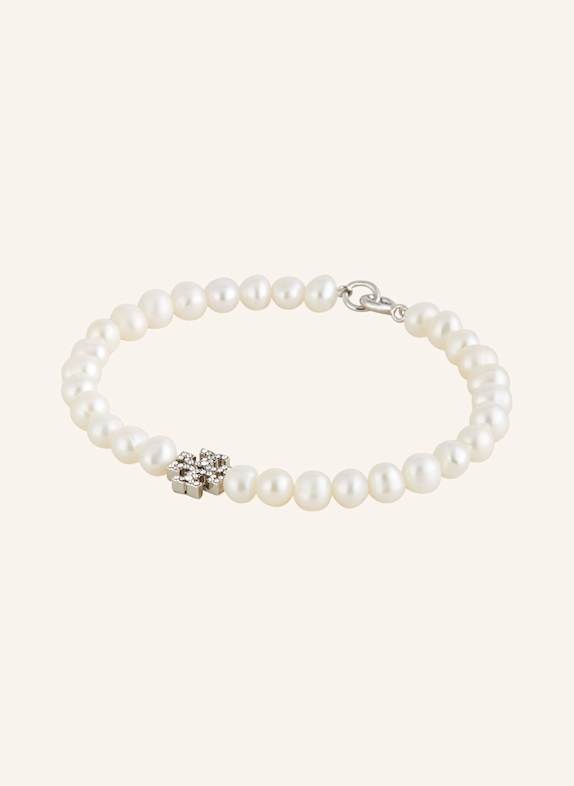 TORY BURCH Bransoletka KIRA BIAŁY/ SREBRNY